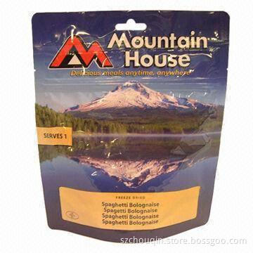 Metalized Foil Pouch for Food Packing, Standup and Zipper Available with Tear Notch, Punch